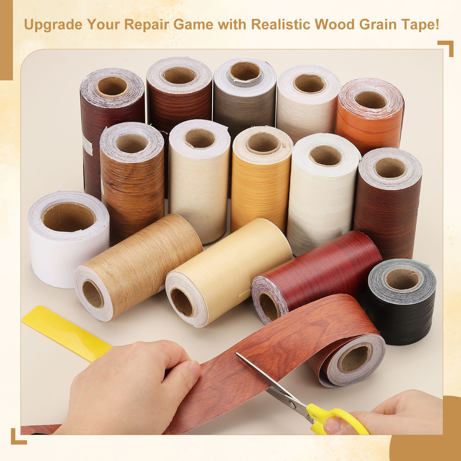 Xfasten Woodworking Tape - 10-метровая самоклеящаяся лента для ремонта под