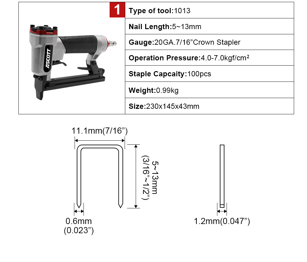 20GA 5-13 мм 100 шт. 1013j про – обзор и цена Woodworking Industries