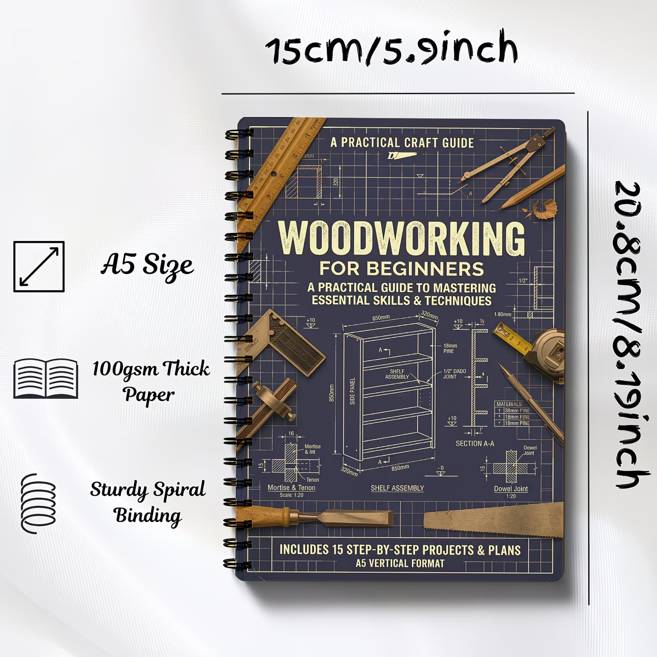 Винтажный прочный блокнот форм – обзор и цена Woodworking Book